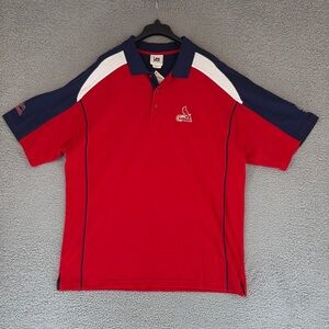 St. Louis Cardinals Lee Sport Men's XXL short sleeve polo shirt Red & Navy MLB